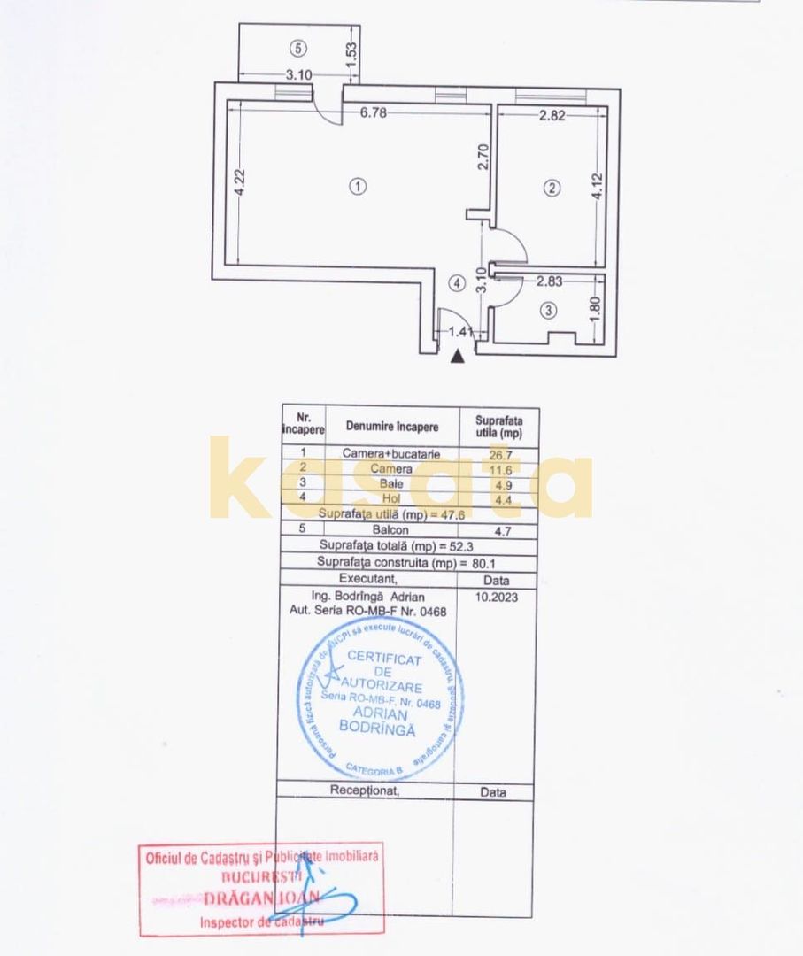 2 Camere | Nou | Parcare Subterana Disponibila | Etaj Intermediar - Schiță 9