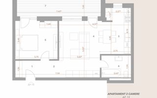 Apartament 2 camere si terasa superba - Schiță 7