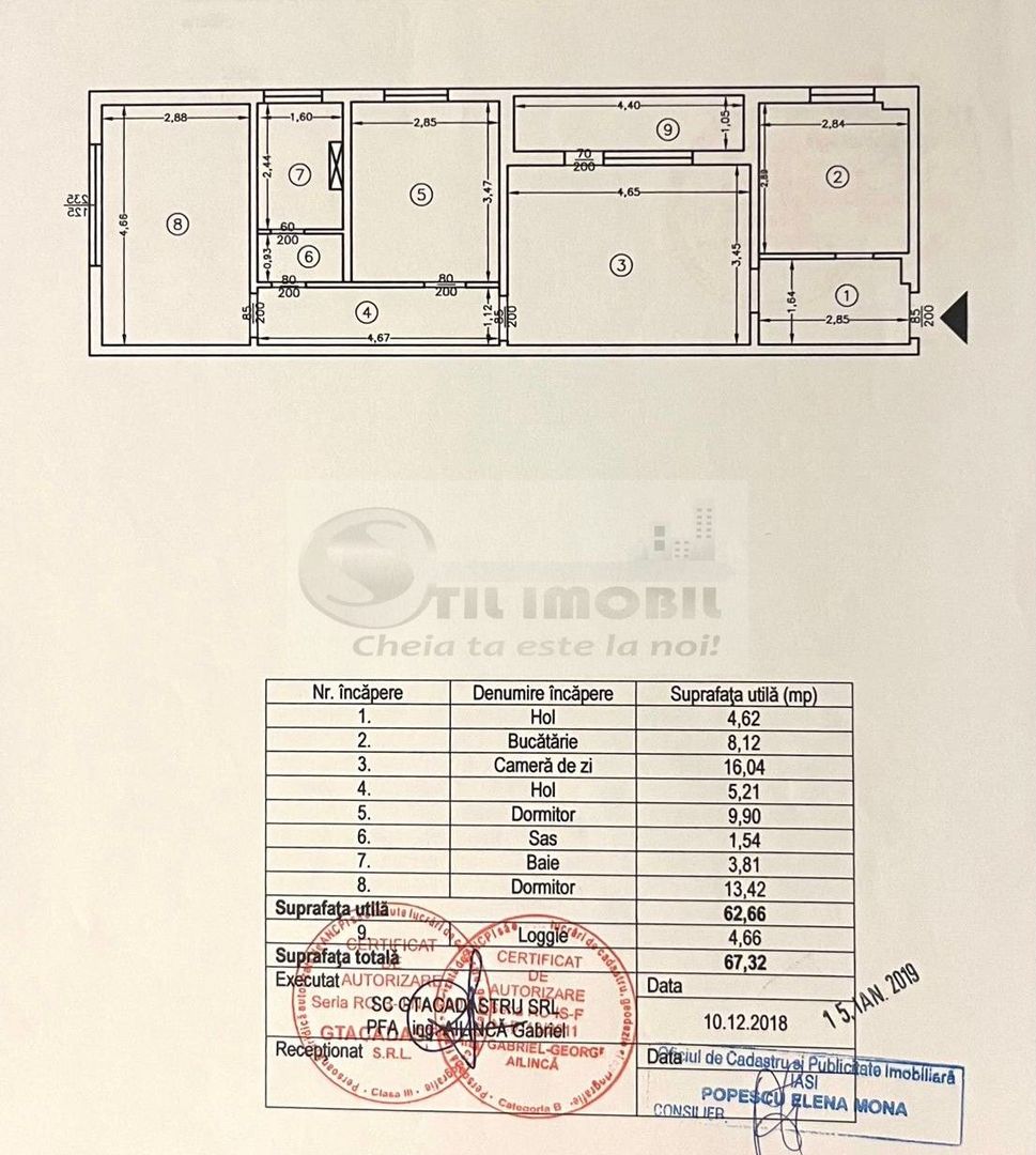 Ap 3 cam, Tătărași , 67 mp, renovat,  etaj 2/4 – 125.000 € - Poză 12