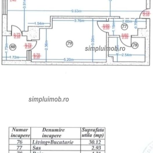Piata Alba Iulia Apartament Renovat Bloc Nou - Schiță 4