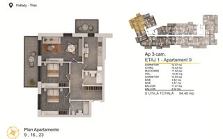 Theodor Pallady-Apartament 3 camere Loc de parcare Bonus - Schiță 1