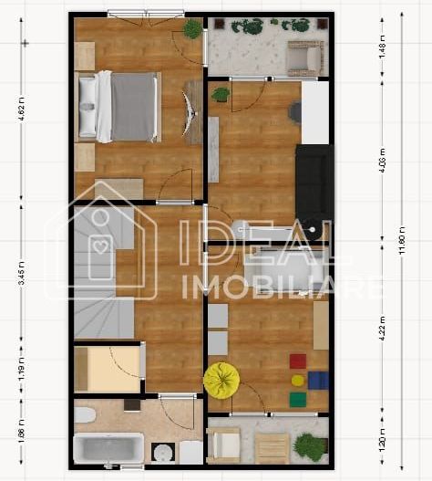 Casa Tip Duplex cu 4 camere si carport, in Cartierul Arhitectilor - Schiță 13