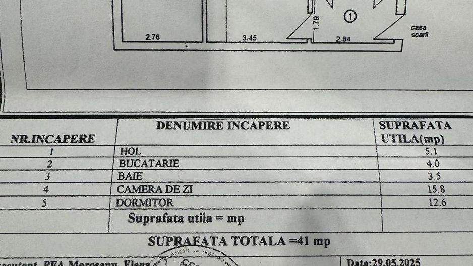 De vânzare – Apartament 2 camere, Tineretului, Școala 10 - Schiță 5
