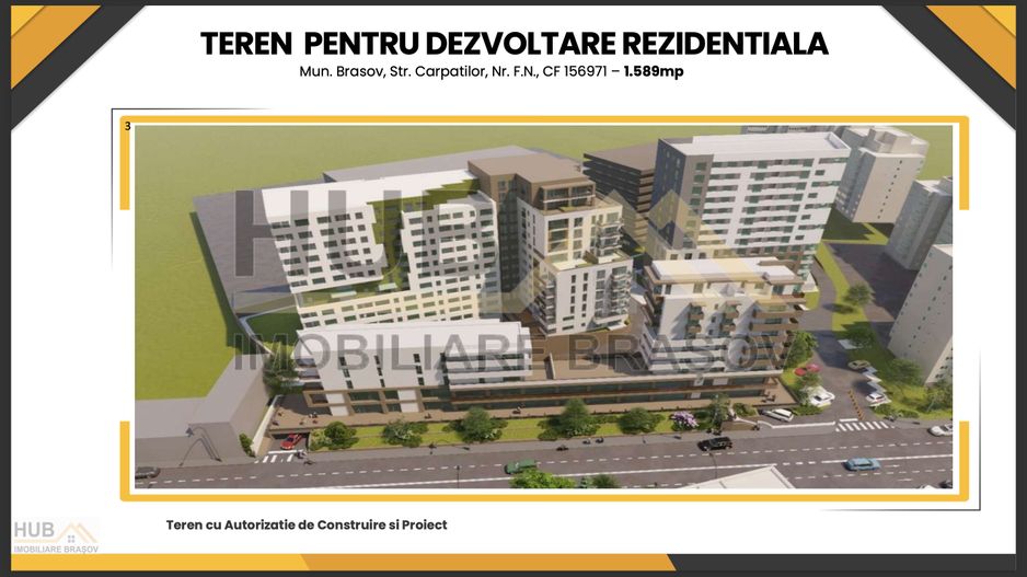 Teren pentru Dezvoltare Rezidentiala cu Autorizatie Emisa | Str. Carpatilor - Poză 1