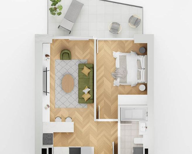 apartament 1 camera lakefield B2.2 - Schiță 1