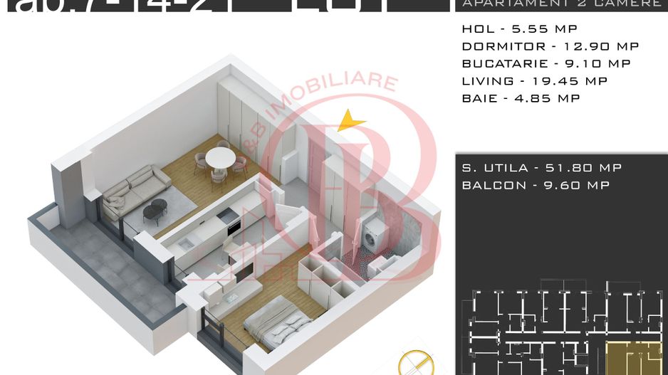 Comision 0%-Theodor Pallady Sector 3-Apartament 2 camere - Schiță 3