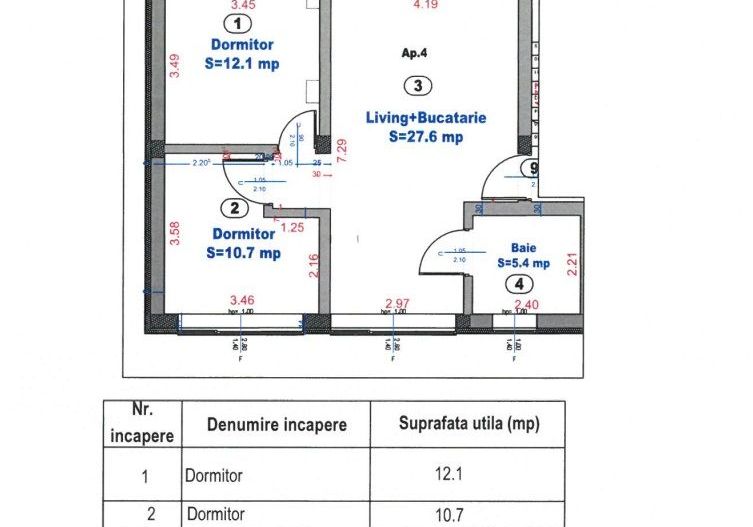 Apartament la Villa 3 camere LA CHEIE Sibiu - Schiță 14
