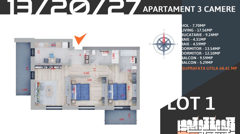 AP. 3 CAM. SPATIOS ,PROIECT PREMIUM IN CONSTRUCTIE / PARC TEILOR! - Poză 1