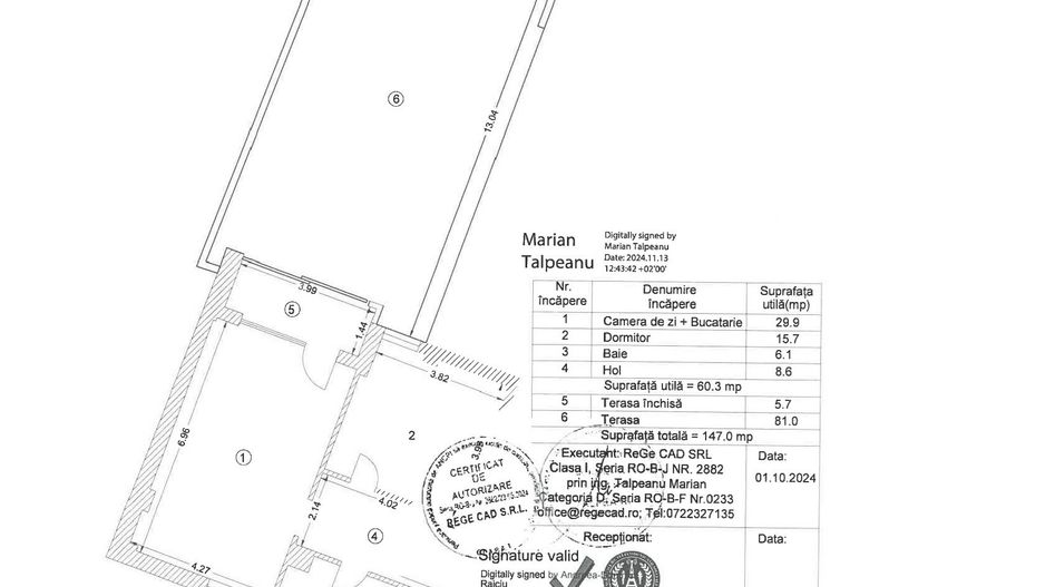 Tribunal Bulevardul Unirii 2 camere 147 mp 60 utili terasa 6 mp curte 81 mp 2025 - Poză 11
