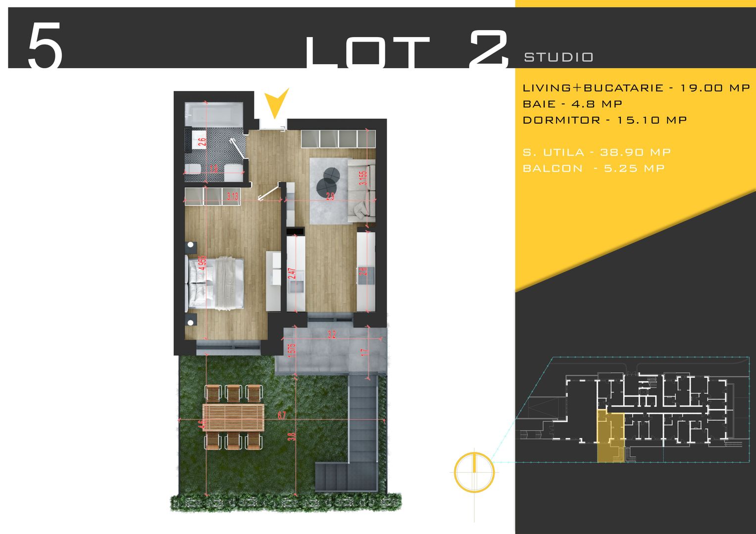 2 camere cu gradina Titan Pallady  Metrou Nicolae Teclu - Schiță 11
