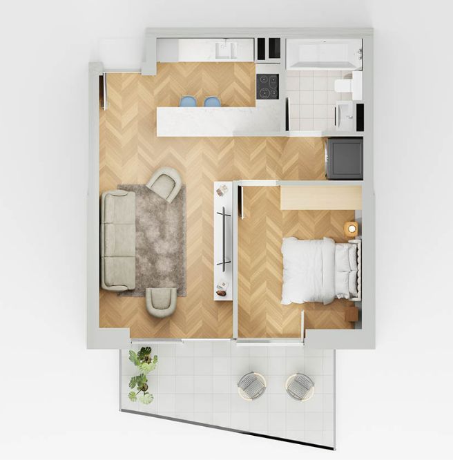 apartament 1 camera lakefield A3.2 - Schiță 1