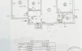 Apartament 3 Camere Rahova,  Centrală Proprie – Mobilat  Utilat parcare - Schiță 12