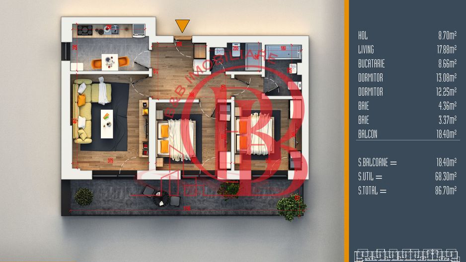 Oferta Lansare 3 camere proiect nou Pallady - Schiță 7