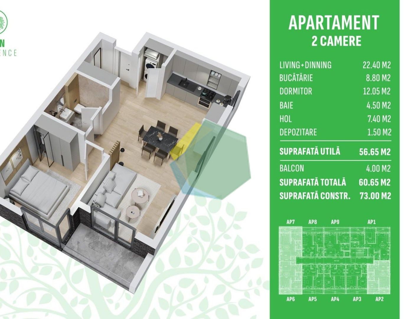 Apartament 2 Camere Otopeni – Libertății| Piscină Privată - Poză 13