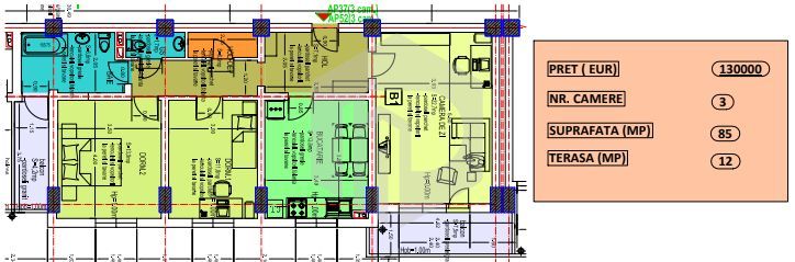 Aleea Streiu | Apartament 3 camere 2 bai Bucatarie Separata | Hipodrom - Poză 1