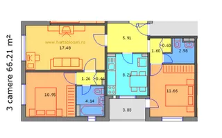 3 camere centrala 2 bai parcare 1986 Metrou Piata Sudului Sector 4 - Poză 14