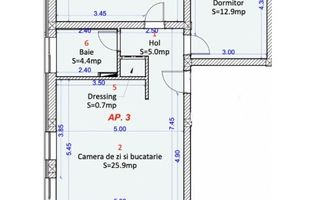 Apartament 3 camere - Selimbar Unimat COMISION ZERO - Schiță 13
