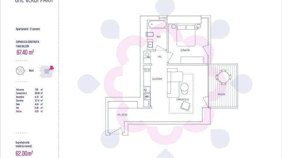 OFERTA Vanzare 2 camere | ONE Verdi Park | Finalizat | Lux Urban - Schiță 8