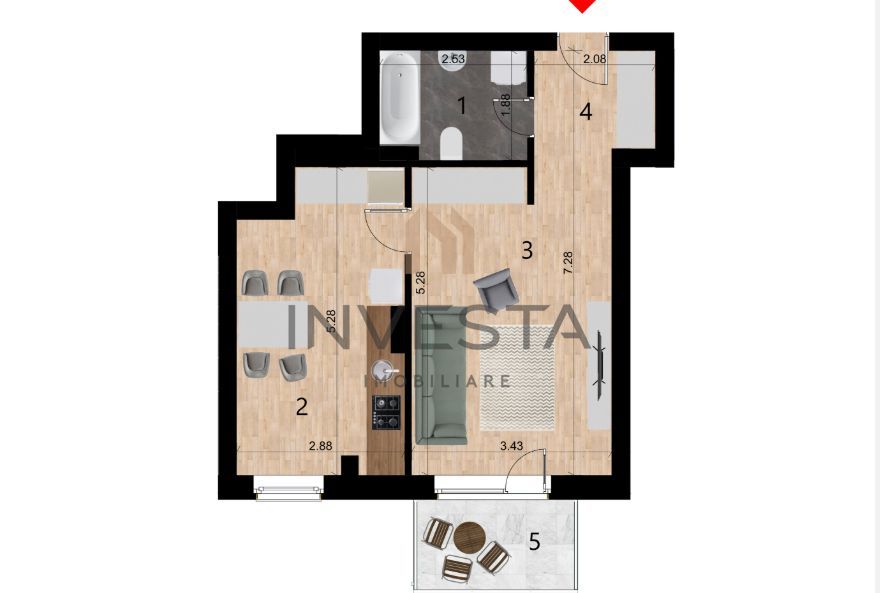 Apartament in constructie Premium/Zona Frunzisului - Schiță 2