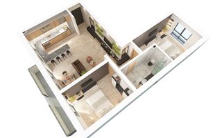 Apartament premium 69.4 mp utili 3 camere balcon 8.1 mp pe Dna Stanca - Poză 2