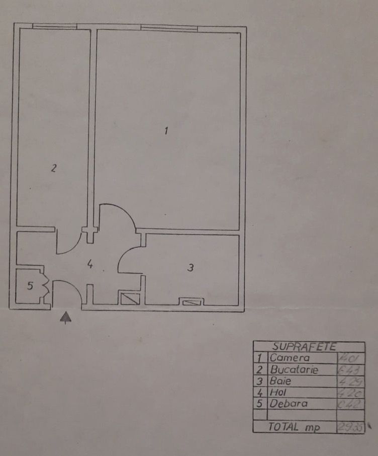 Garsoniera centrala proprie | renovata | bloc 1980 | Gorjului, Pacii - Schiță 4
