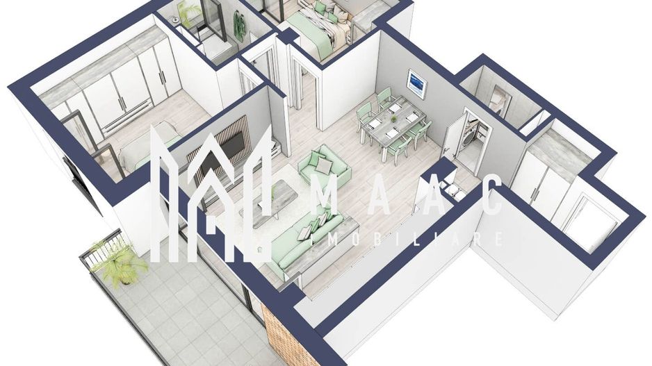 Apartament 3 camere | Balcoane 15.1 mp | Etaj II | Turnisor - Poză 2