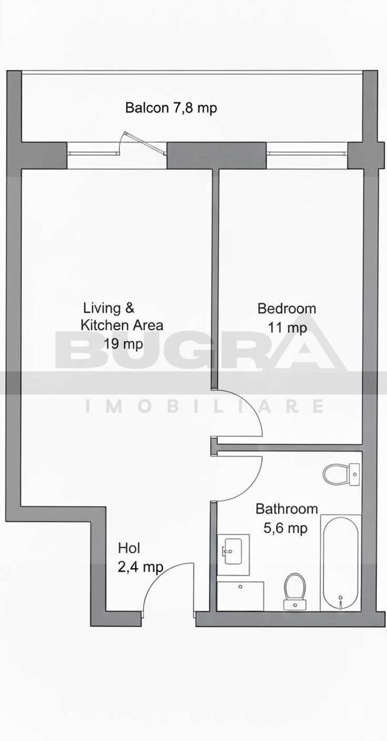 Apartament de 2 camere finisat premium, 45mp, parcare, zona Terra - Poză 6