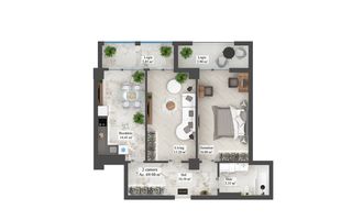 Vânzare apartament- 2 camere 69.9 mp, str. N. Zelinski, Botanica - Poză 6