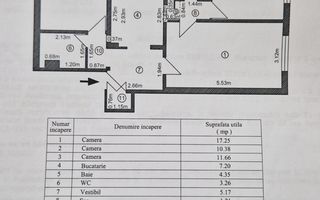 Apartament 3 camere 2 bai | Gara Obor | Bloc 1984 | Boxa 20mp - Schiță 7