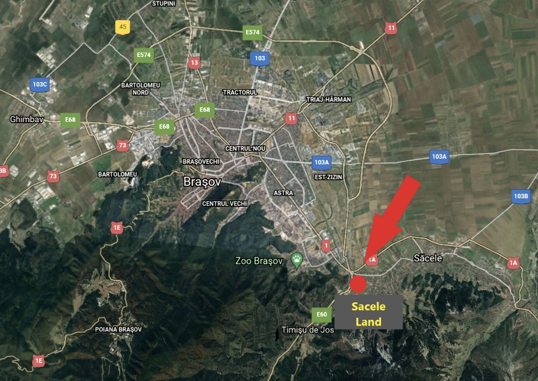 Teren intravilan 12.000 mp Sacele 50 m deschidere la DN1 Hotel Ramada - Poză 4
