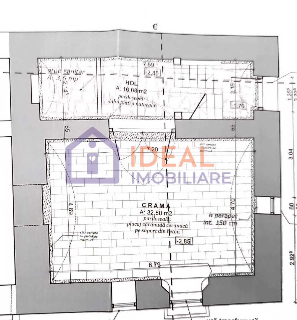 Casă veche, solidă, cu 4 camere, pivniță boltită și 4 băi – zonă centrală - Schiță 13