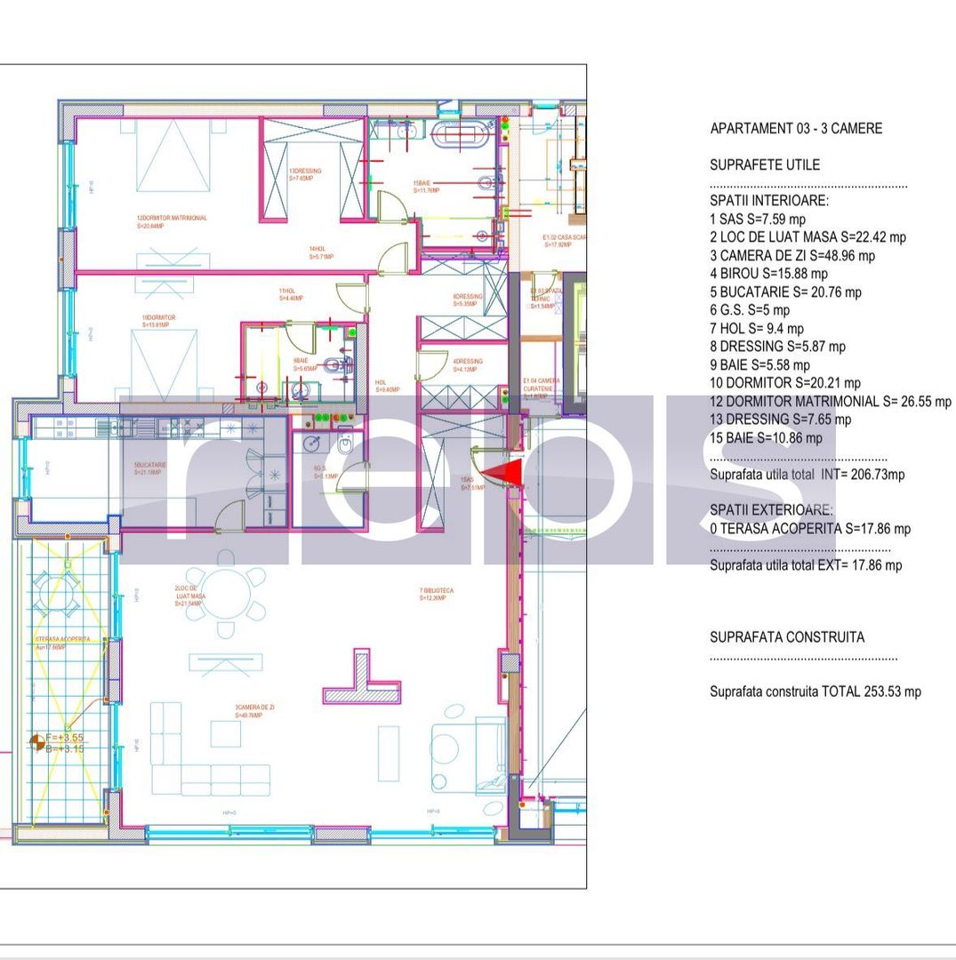 APARTAMENT PREMIUM ZAMBACCIAN | 206 MP | 4 CAMERE| LOC PARCARE - Schiță 28