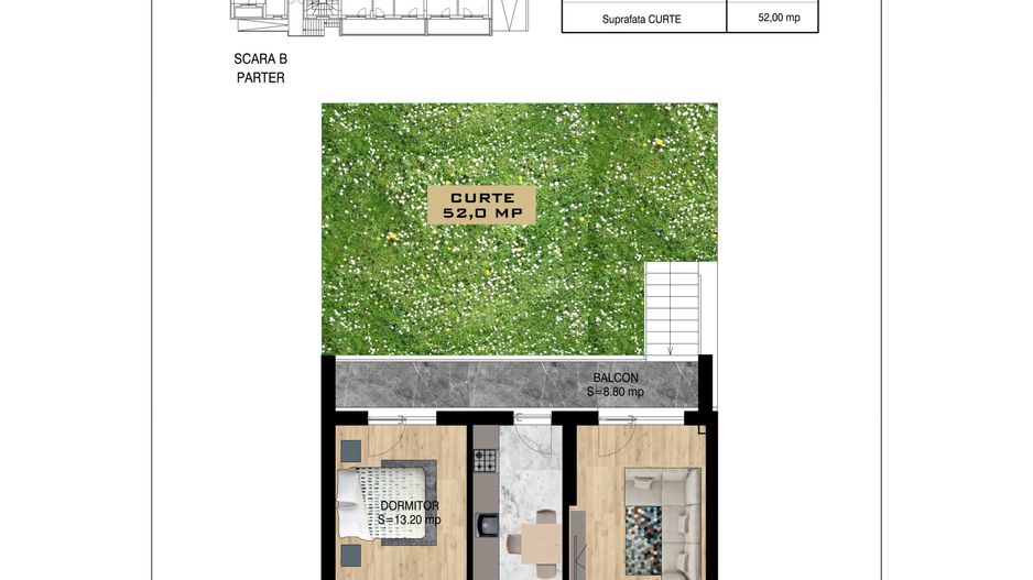 2 camere cu gradina  Pallady Metrou Nicolae Teclu - Schiță 11