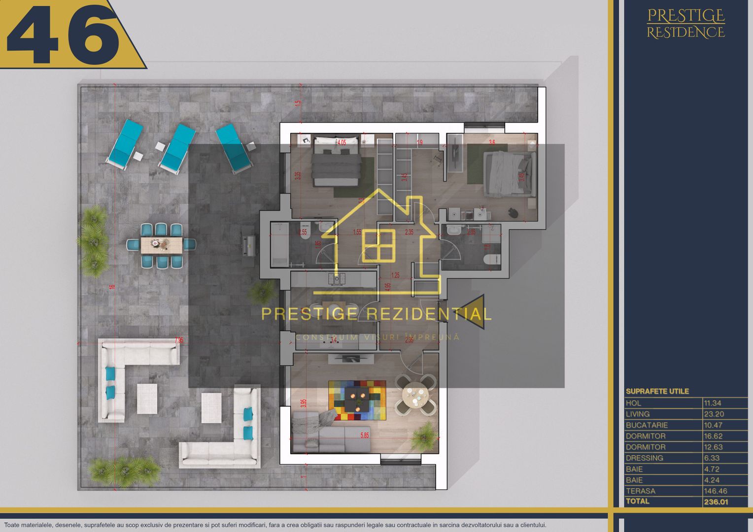 Penthouse 3 camere,Terasa 146m,Finalizat, Dezvoltator,Pallady/Titan - Poză 2