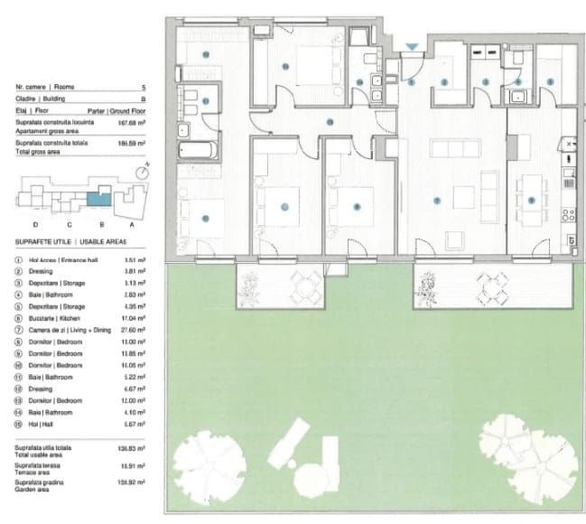 APARTAMENT PREMIUM CU 5 CAMERE ȘI GRĂDINĂ PRIVATĂ DE 160 MP - Poză 23