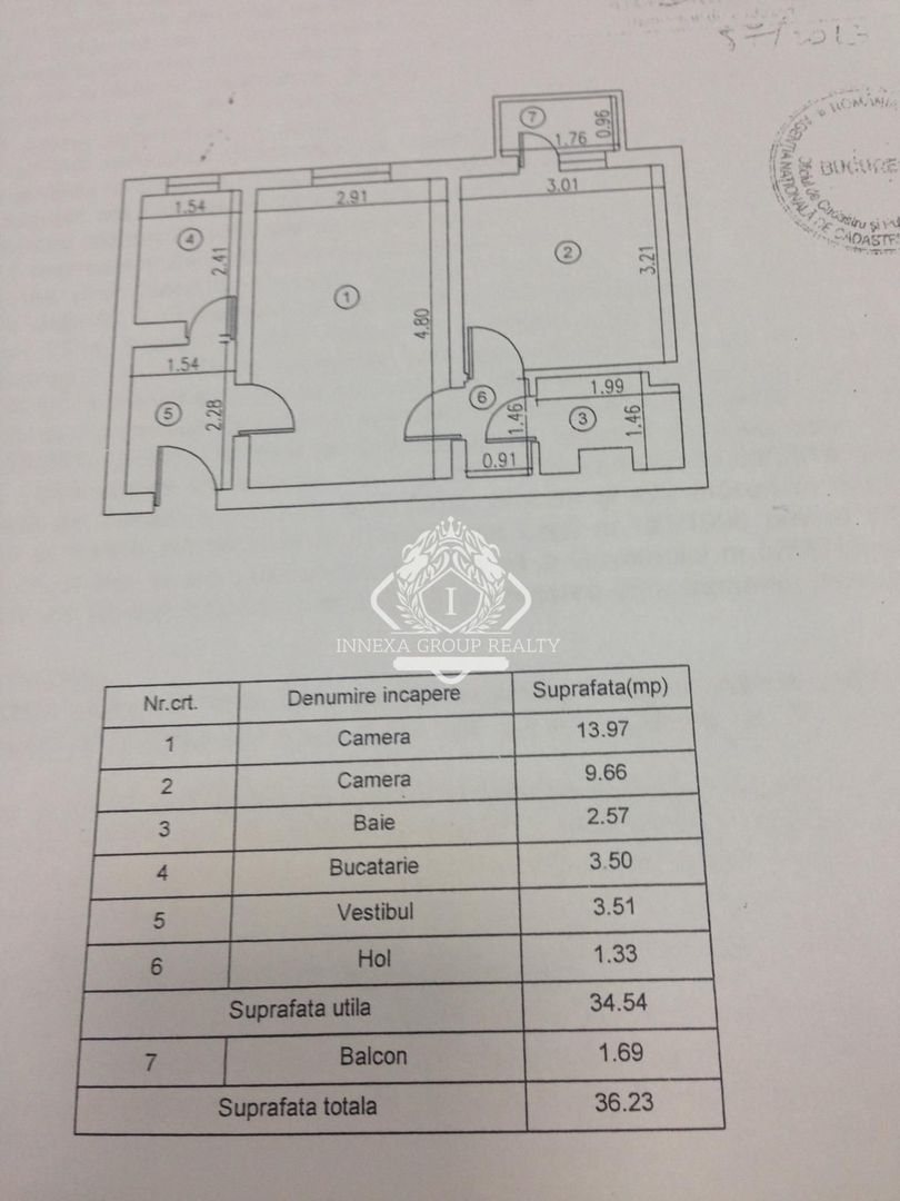 Apartament 2 camere - confort 2 - 37mp - mobilat utilat | Zona Dristor-Vitan - Schiță 7