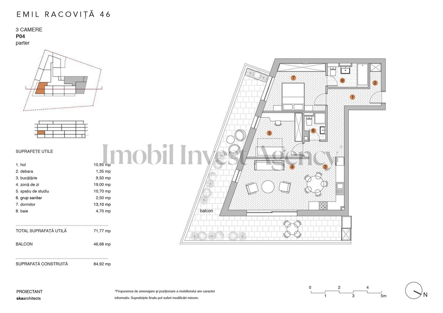 Apartament 3 camere de vanzare Pipera in bloc cu vedere la lac - Schiță 16