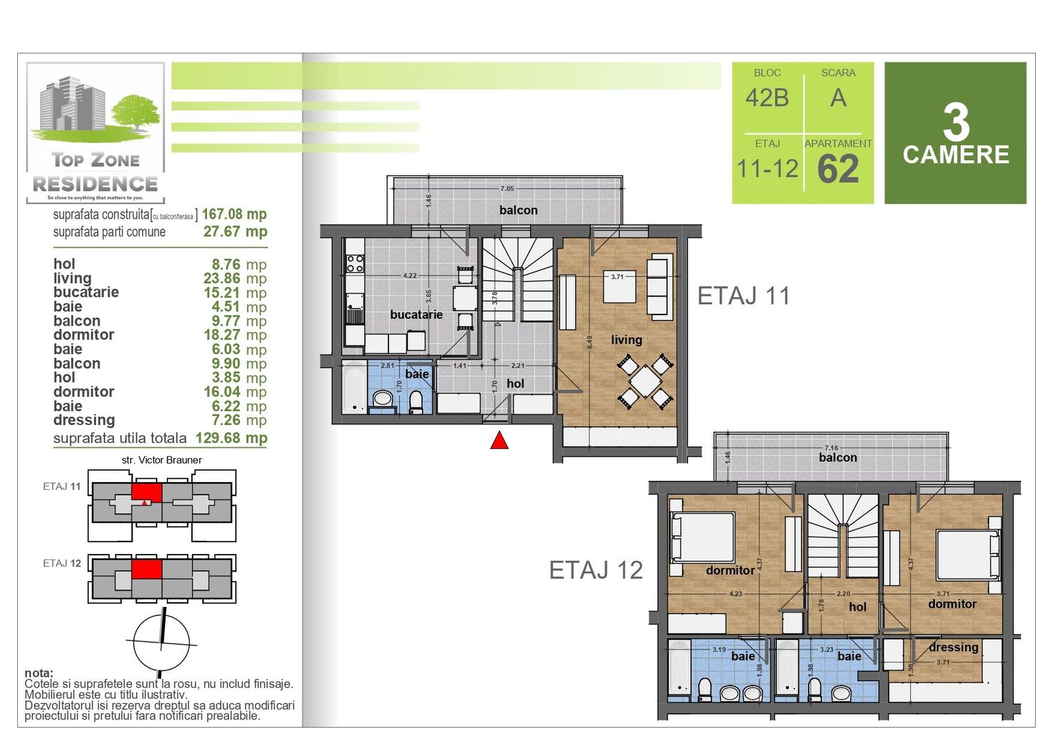 DUPLEX 3CAM. IN BLOC FINALIZAT / LINGA SCOALA BRAUNER, METROU! - Poză 2