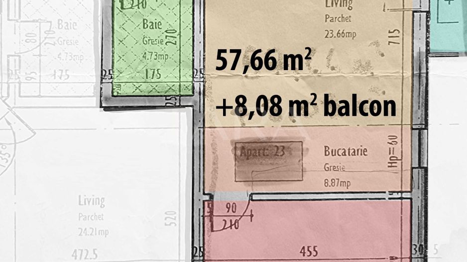 Apartament 2 camere decomandat, luminos, 58 mp + 2 balcoane + parcare. - Poză 7
