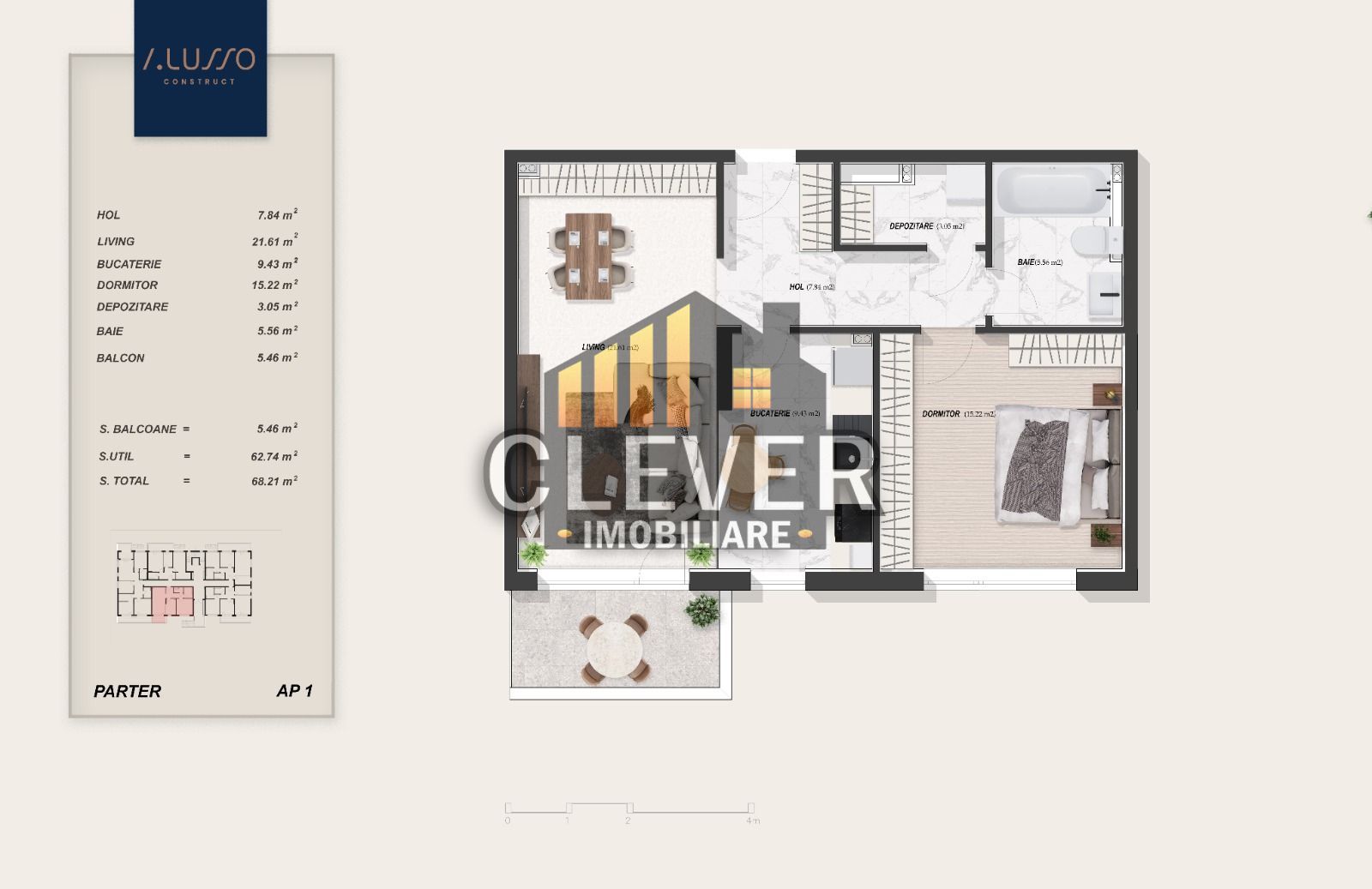 Apartament 2 camere, 68 mp total și debara de 3 mp | Pallady - Schiță 9