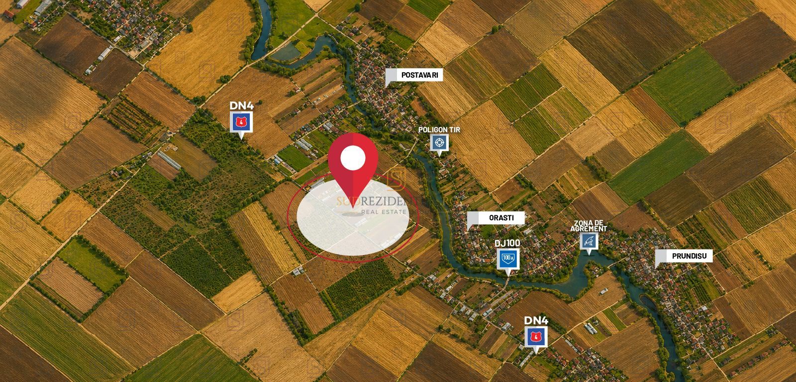 Teren intravilan de vânzare – 15.300 mp, deschidere la DN4, Frumusani - Poză 3