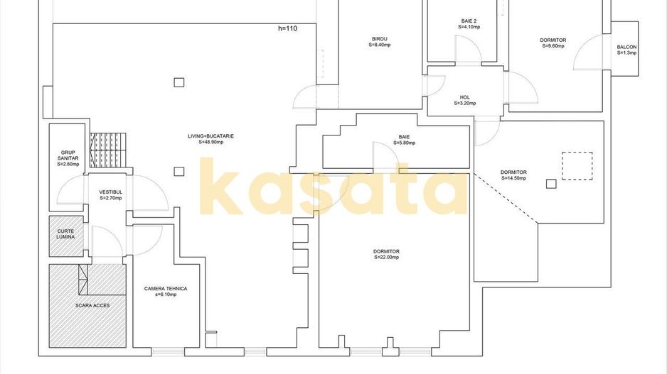 Loft spațios 5 camere în Floreasca | 168 mp - Schiță 10