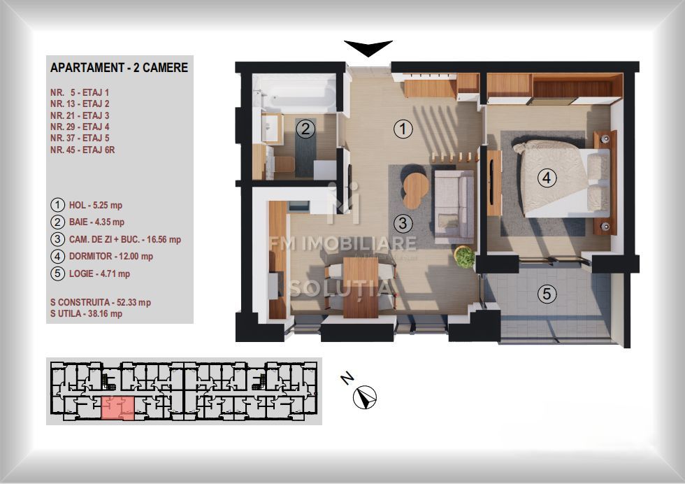 Apartament 2 camere | Bloc Nou | Etaj 1 | Str. C. Brâncoveanu - Poză 1