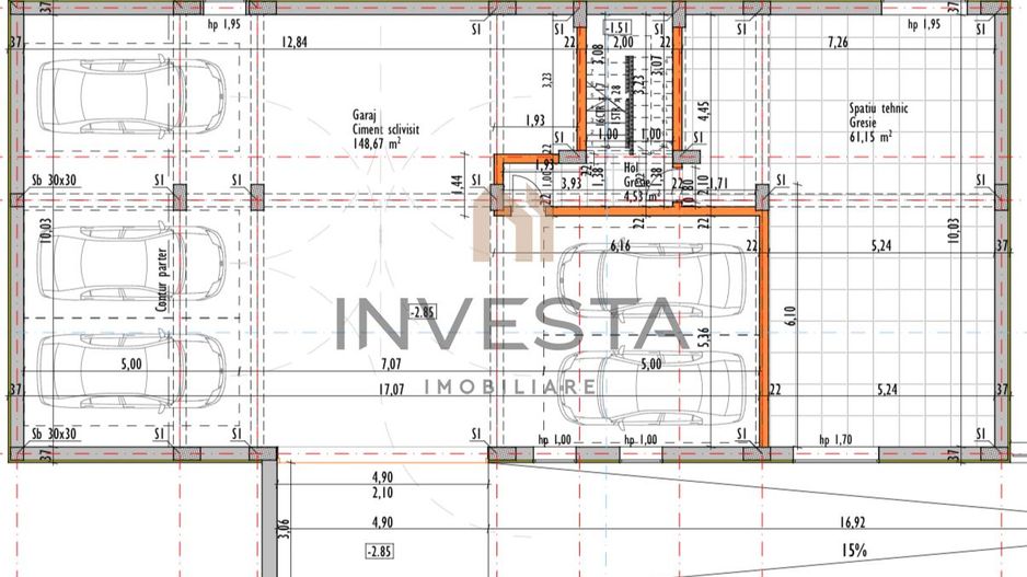 Apartament 148 mp utili + 150 mp terasa + 250 mp cota teren! Cu CF! - Schiță 3