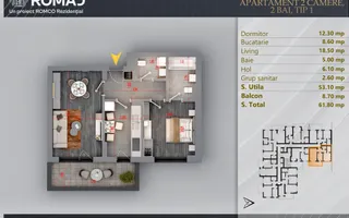 Apartament 2 camere Proiect Premium Panouri Fotovoltaice - Schiță 11