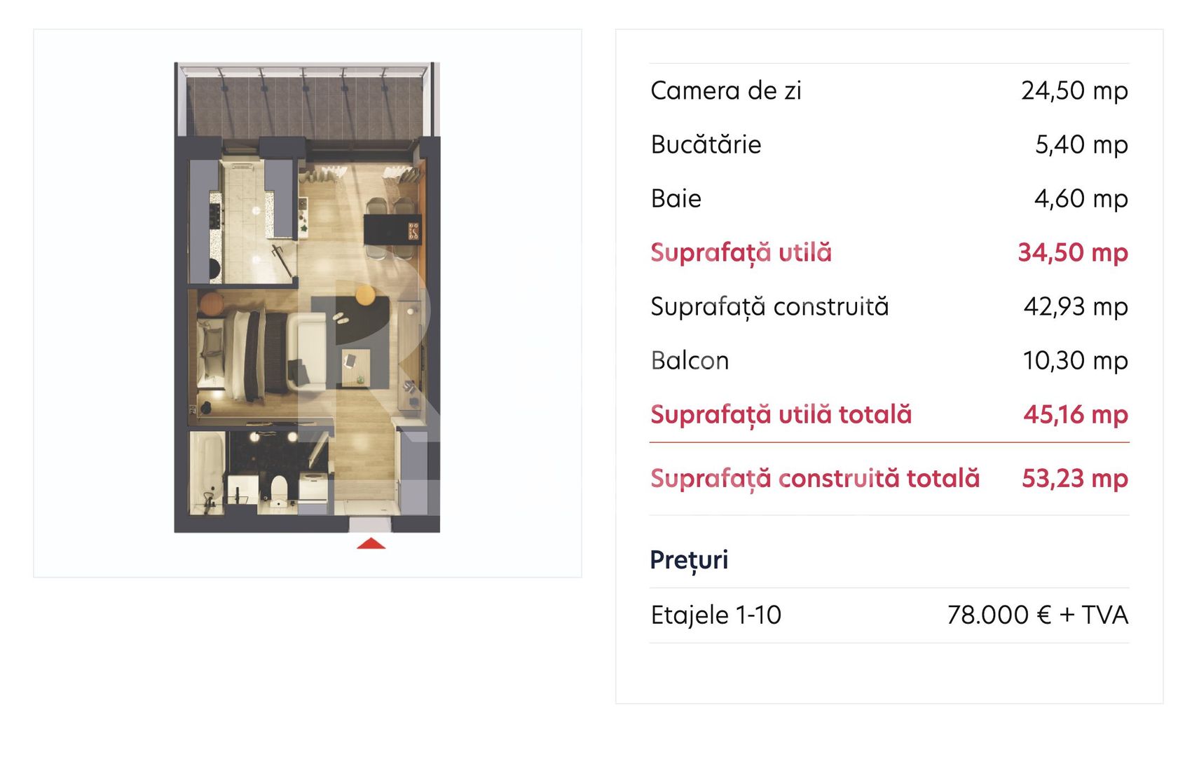 Vânzare, garsonieră, 1 cameră tip C, Hils Brauner, București - Poză 6