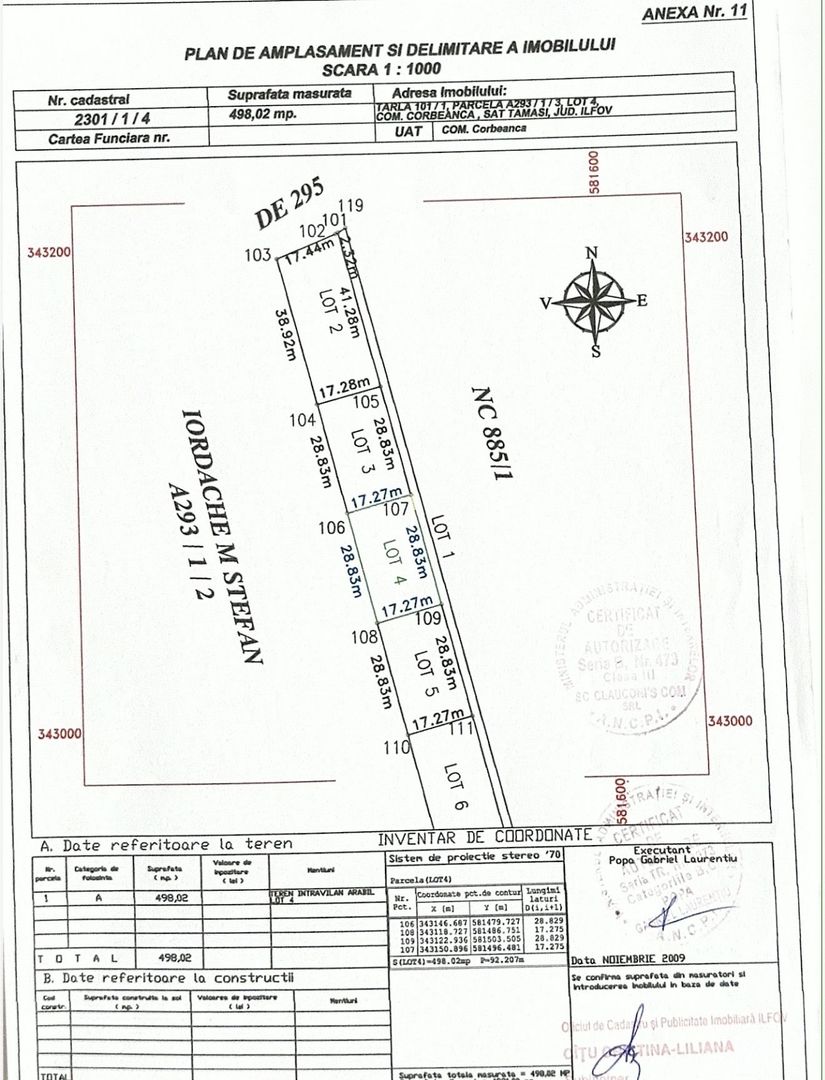 Teren intravilan 498,02 mp langa pădure , strada privata Corbeanca - Poză 1