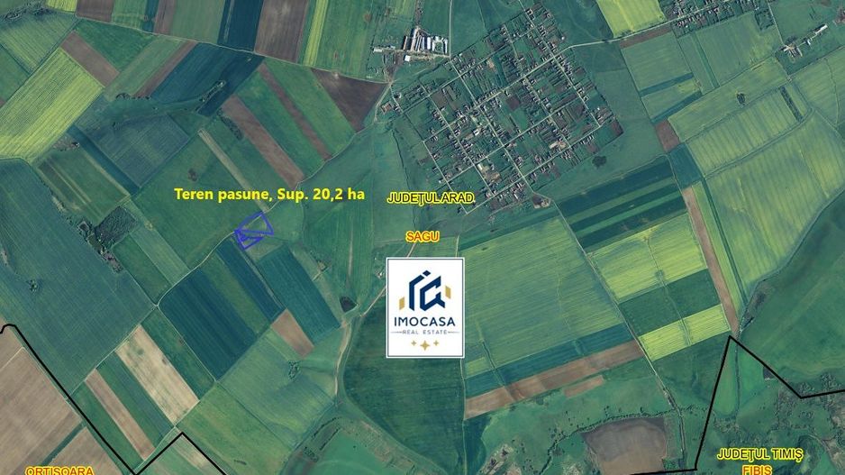 Teren extravilan de vânzare agricol, pășune, Sagu Jud. Arad, 5,42 ha - Poză 1