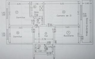 Apartament 3 camere complet renovat și mobilat, 72 mp, cartier Dacia - Schiță 17