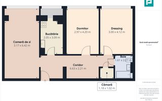 Apartament cu 3 camere, etaj intermediar - Poză 18